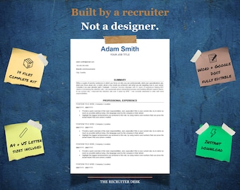 Minimalistisch ATS-cv-sjabloon voor Word en Google Docs | Door recruiters samengesteld pakket | Sollicitatiebrief + checklist | 2026