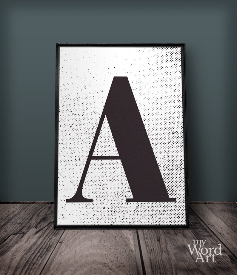 Letter A Print Letter Wall Art Letter Wall Decor Printable Etsy