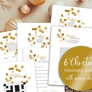 6 Fancy Printable Christmas Games Bundle, Christmas Games, Office Party Games, Family Party Games, Zoom Party Games, Christmas fun