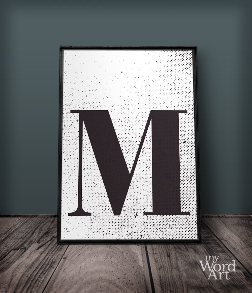 Letter M Print, Letter Wall Art, Letter Wall Decor, Printable Letters ...