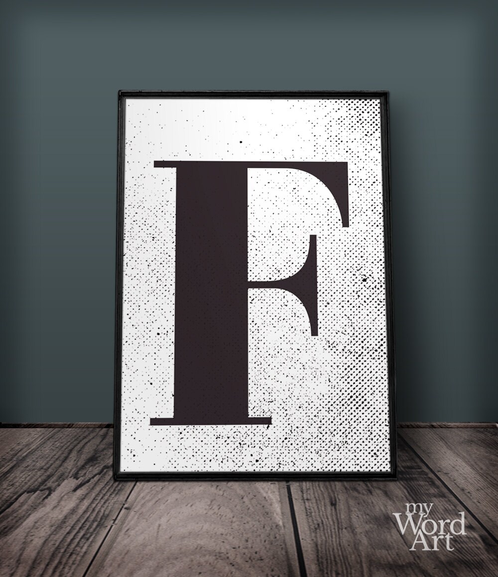 letter f print letter wall art letter wall decor printable etsy