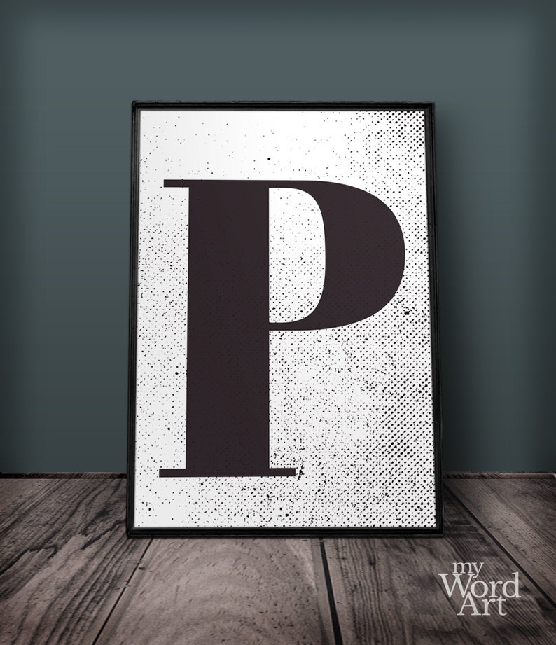Letter P Print, Letter Wall Art, Letter Wall Decor, Printable Letters