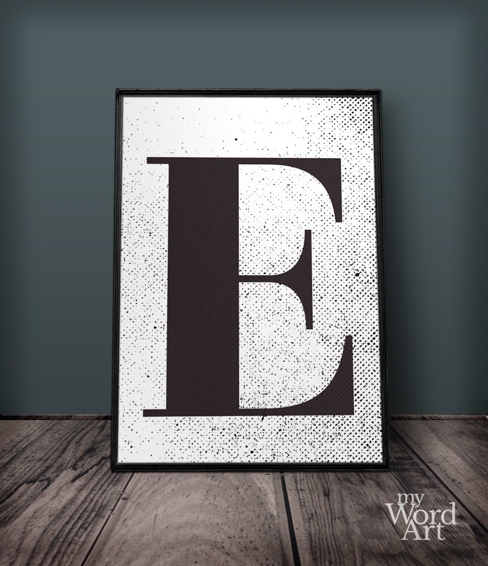 letter e print letter wall art letter wall decor printable etsy