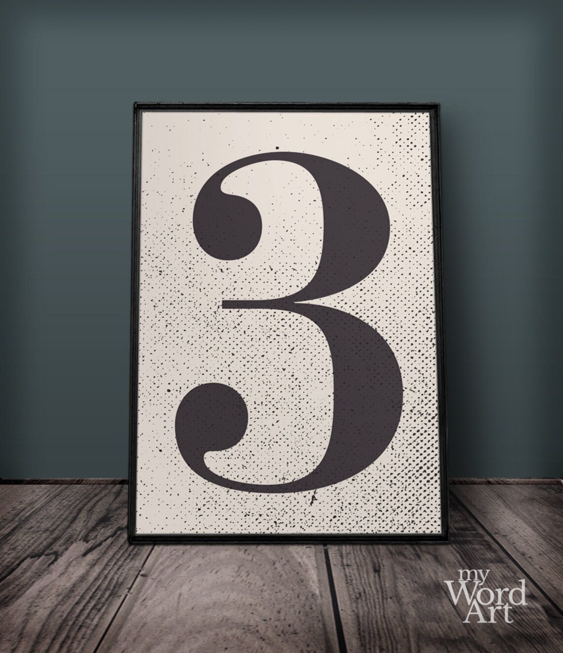 Number 3 Print, Number Three Wall Art, Number Wall Decor, Printable