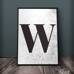 Letter W Print, Letter Wall Art, Letter Wall Decor, Printable Letters ...