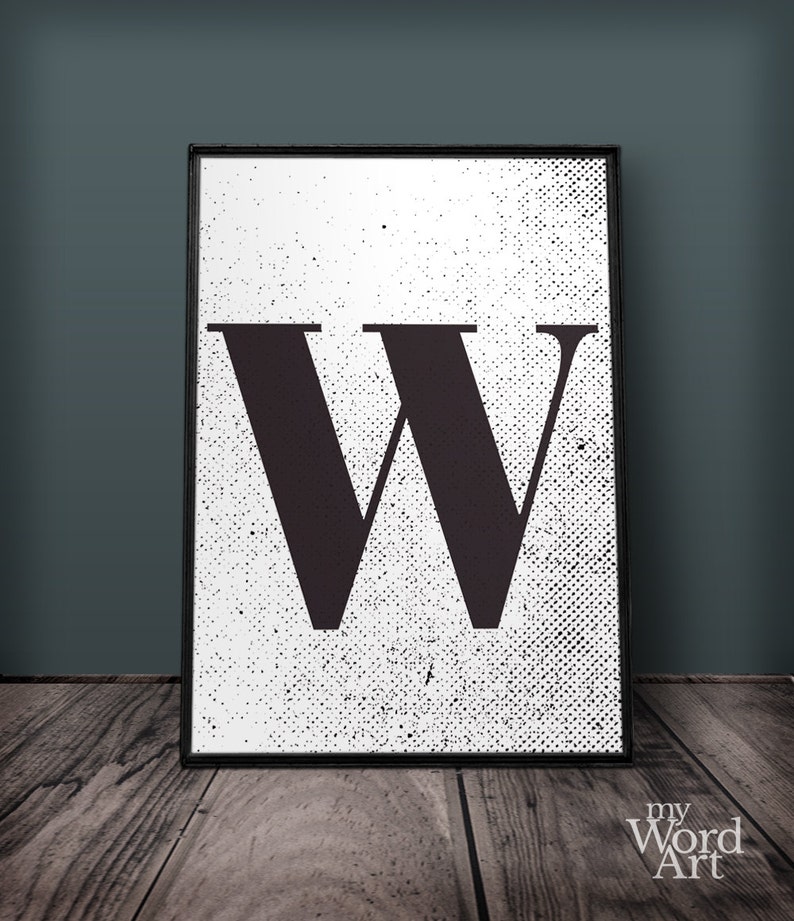 Letter W Print, Letter Wall Art, Letter Wall Decor, Printable Letters, Large Letter Print
