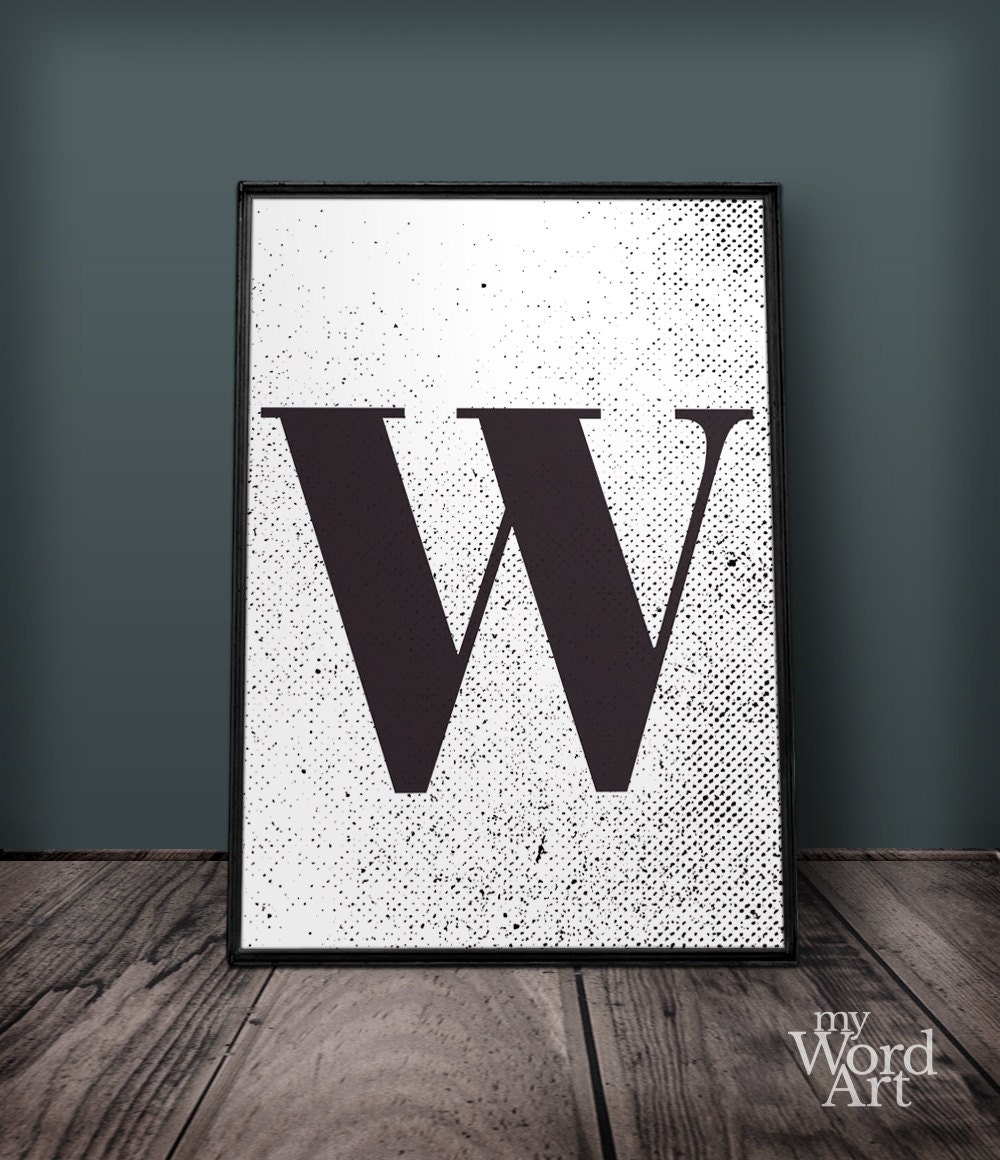 letter w print letter wall art letter wall decor printable etsy