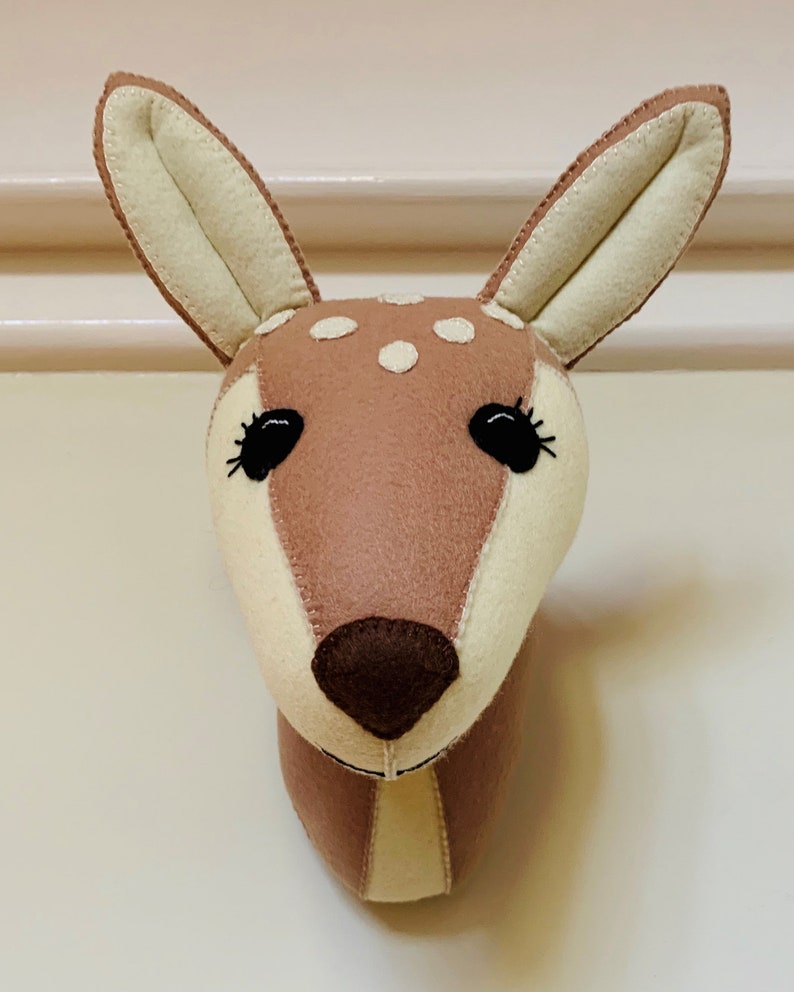 Felt Taxidermy Animal Head Wall Mount Deer / Fawn Felt Etsy