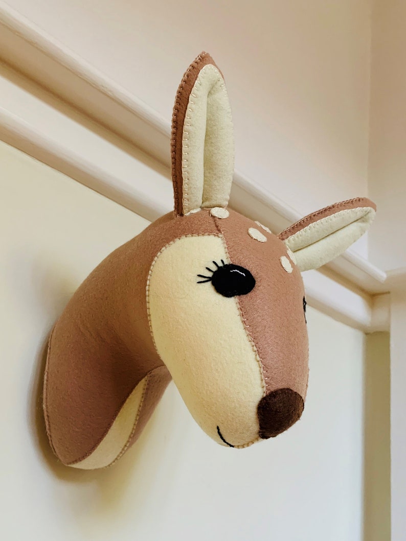 Felt Taxidermy Animal Head Wall Mount Deer / Fawn Felt Etsy