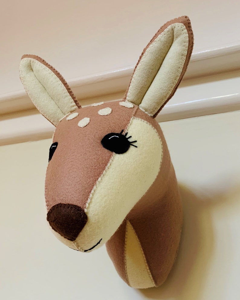 Felt Taxidermy Animal Head Wall Mount Deer / Fawn Felt Etsy