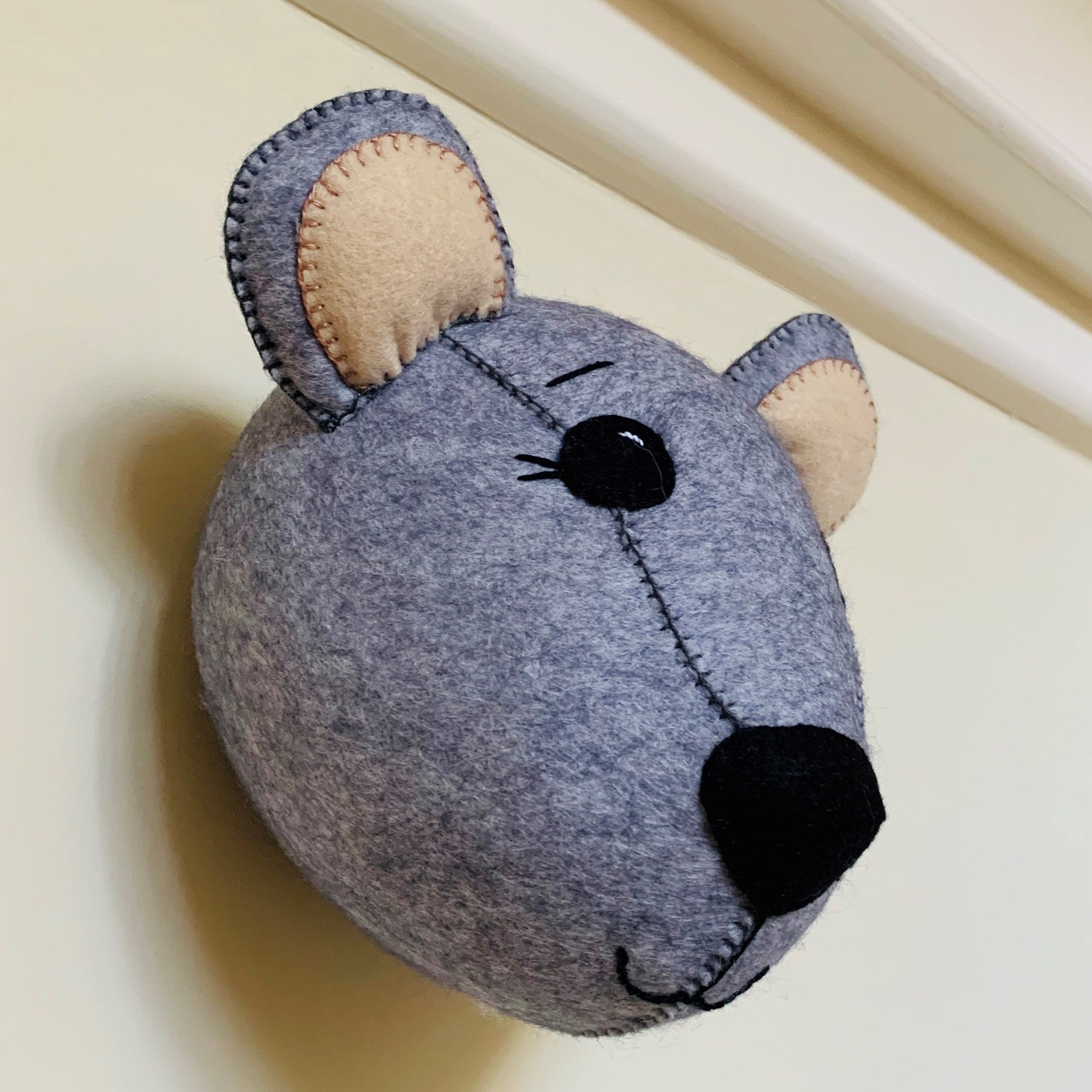 Felt Taxidermy Animal Head Wall Mount Bear Felt Trophy Head Etsy