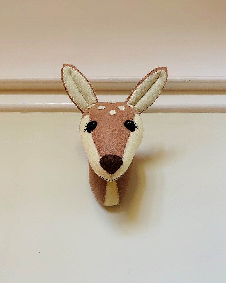 Felt Taxidermy Animal Head Wall Mount Deer / Fawn Felt Etsy