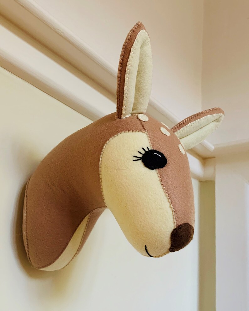 Felt Taxidermy Animal Head Wall Mount Deer / Fawn Felt Etsy