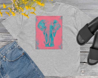 Turquoise Elephant — Retro Pop Unisex organic  t-shirt