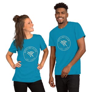 Offline Club Est. 2026 T-Shirt, Digital Detox Minimal Tee, Modern Anti-Social Club Emblem