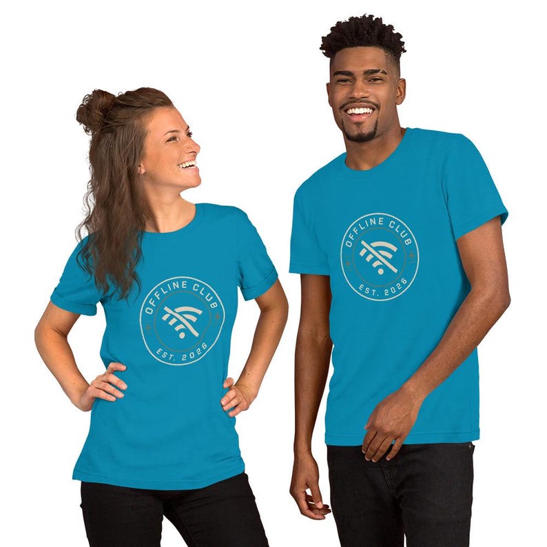 Offline Club Est. 2026 T-Shirt, Digital Detox Minimal Tee, Modern Anti-Social Club Emblem