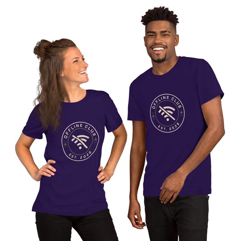 Offline Club Est. 2026 T-Shirt, Digital Detox Minimal Tee, Modern Anti-Social Club Emblem