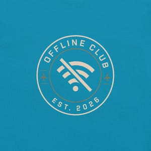 Offline Club Est. 2026 T-Shirt, Digital Detox Minimal Tee, Modern Anti-Social Club Emblem
