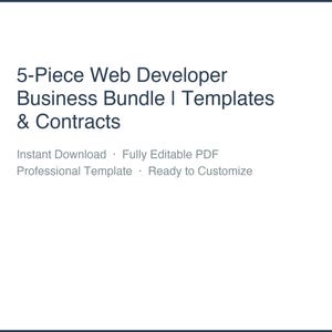 5-Piece Web Developer Business Bundle | Templates & Contracts