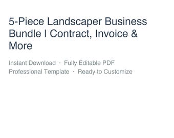 5-Piece Landscaper Business Bundle | Contract, Invoice & More