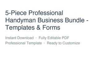 5-Piece Professional Handyman Business Bundle - Templates & Forms