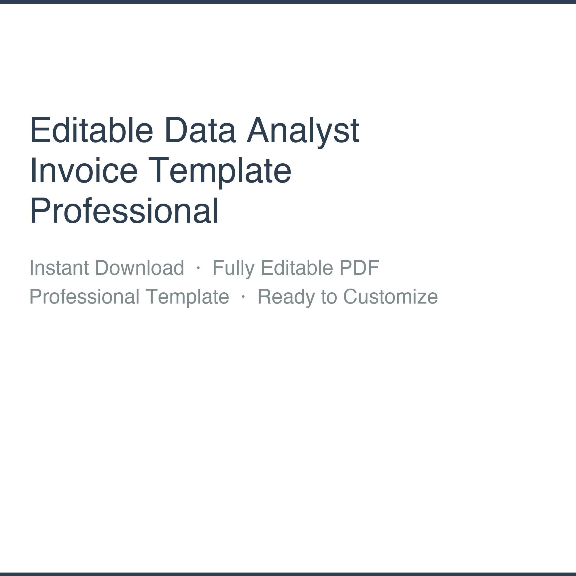 Editable Data Analyst Invoice Template | Brandable PDF Professional - Etsy