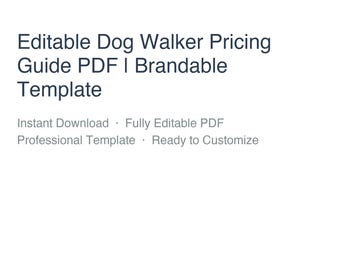Editable Dog Walker Pricing Guide PDF | Brandable Template