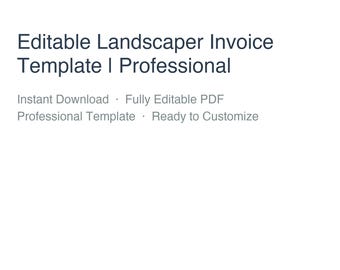 Editable Landscaper Invoice Template | Brandable PDF | Professional