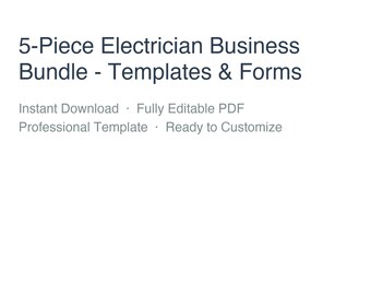 5-Piece Electrician Business Bundle - Templates & Forms