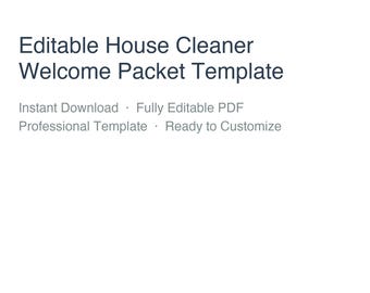 Editable House Cleaner Welcome Packet | Brandable PDF Template