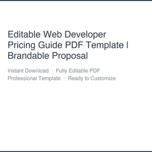 Editable Web Developer Pricing Guide PDF Template | Brandable Proposal