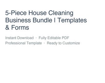 5-Piece House Cleaning Business Bundle | Templates & Forms