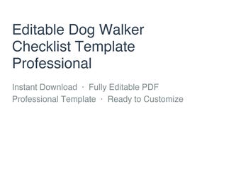 Editable Dog Walker Checklist Template | Brandable PDF Professional