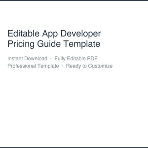 Editable App Developer Pricing Guide | Brandable PDF Template