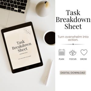 Utskrivbart arbetsblad | Produktivitetsplanerare för ADHD | Arbetsblad för projektplanering | Fokusplanerare | Digital nedladdning i PDF-format