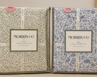 Morris Co King Sheet Set William Morris Bedding Cotton Percale English Cottage Grandmillennial Decor