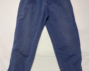 Vintage LL Bean Womens Pants 10 USA Plaid High Waist Pleated Purple/blue 90’s
