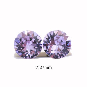 Pendientes de cristal violeta, 7,27 mm, pendientes morados, pendientes morados imagen 2