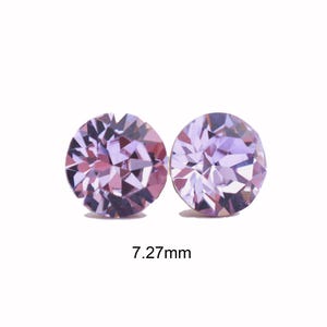 Pendientes de cristal violeta, 7,27 mm, pendientes morados, pendientes morados imagen 1
