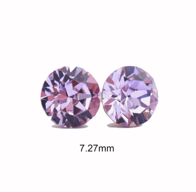 Pendientes de cristal violeta, 7,27 mm, pendientes morados, pendientes morados imagen 1