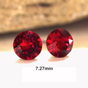 7.27mm Ruby Crystal Studs, Red Rhinestone Stud Earrings, Crystal Stud Earrings, July Birthstone Crystal Earrings