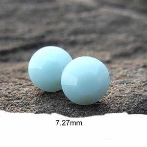 Mint Alabaster Flat Back Crystal Stud Earrings, 7.27mm Mint Green Crystal Studs