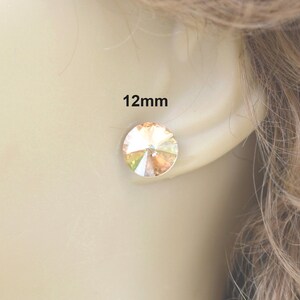 Pendientes de cristal con forma de sombra dorada, pendientes de cristal dorado, pendientes grandes de cristal Rivoli imagen 2