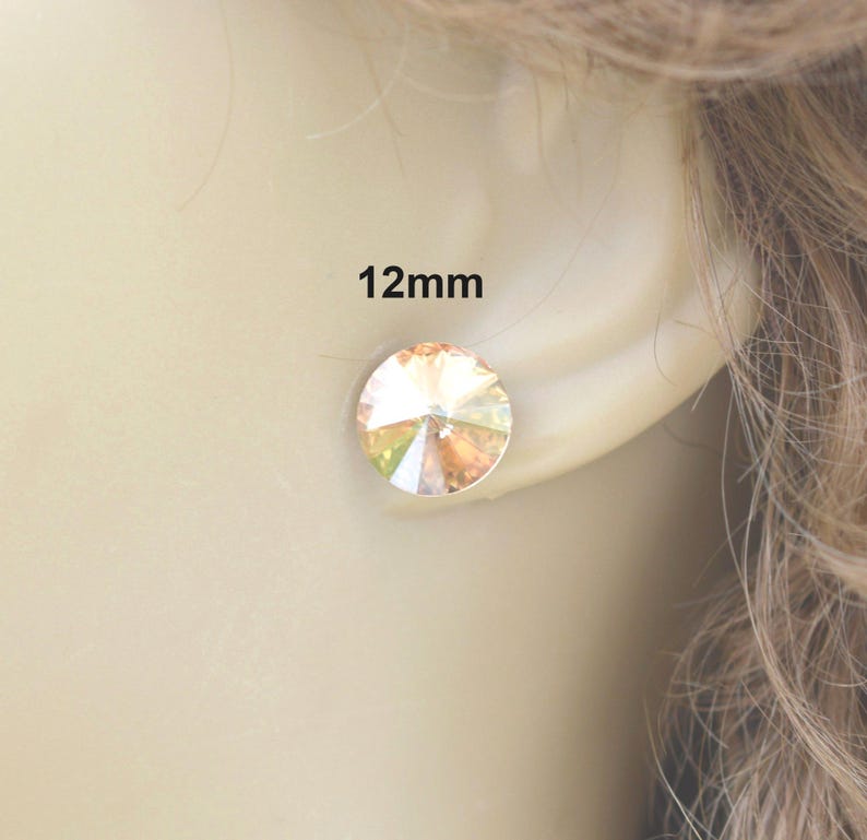 Pendientes de cristal con forma de sombra dorada, pendientes de cristal dorado, pendientes grandes de cristal Rivoli imagen 2