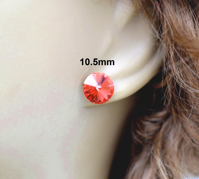 Pendientes de cristal con forma de sombra dorada, pendientes de cristal dorado, pendientes grandes de cristal Rivoli imagen 5