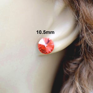 Topaz Crystal Rivoli Earrings, Topaz studs, Sparkling Stud, November Birthstone studs image 7
