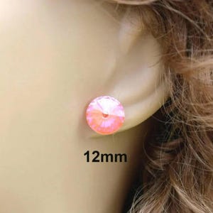 Pendientes de cristal con forma de sombra dorada, pendientes de cristal dorado, pendientes grandes de cristal Rivoli imagen 4