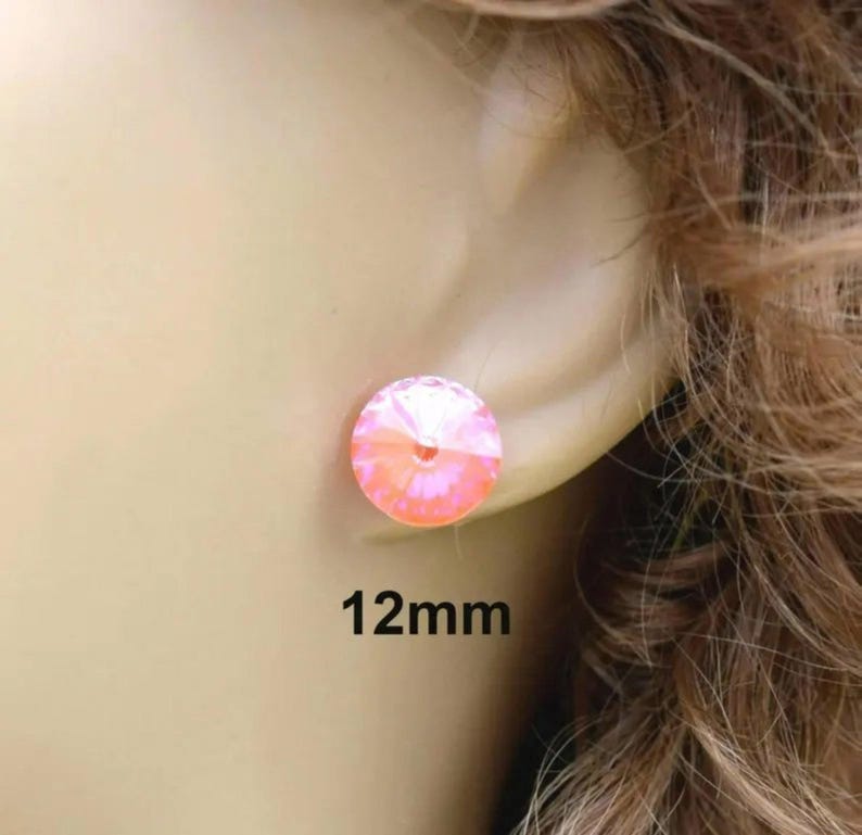 Pendientes de cristal con forma de sombra dorada, pendientes de cristal dorado, pendientes grandes de cristal Rivoli imagen 4