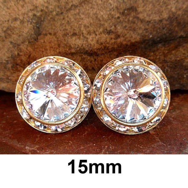 Large Crystal Studs Etsy