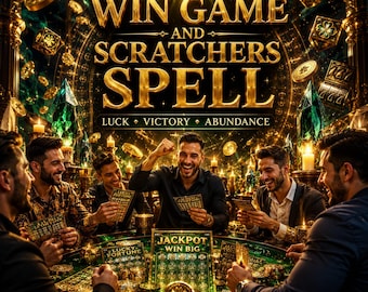 Póster de hechizos para juegos y raspaditas - Suerte, victoria y abundancia (descarga digital)